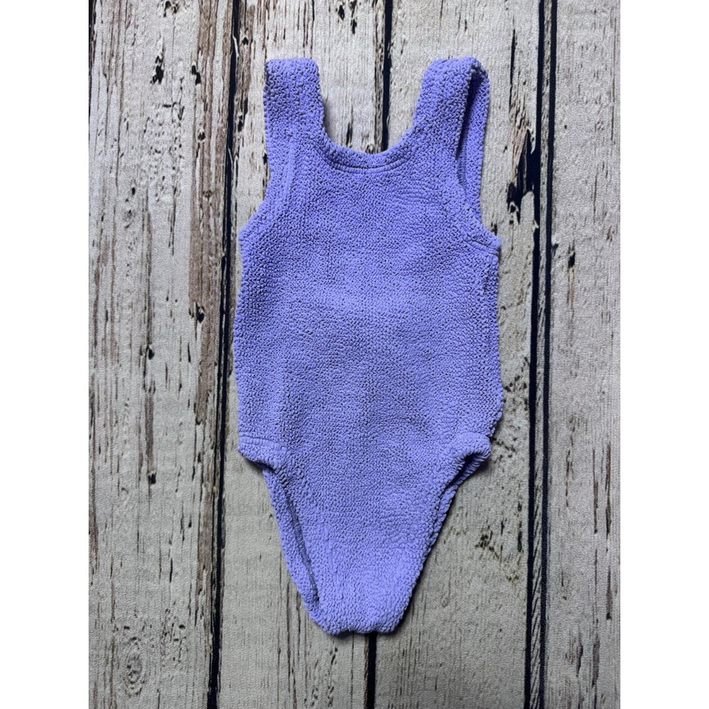 HUNZA G Baby Kids Lilac Girls Alva One Piece Bow SWIMSUIT 2-6 YEARS ONE SIZE